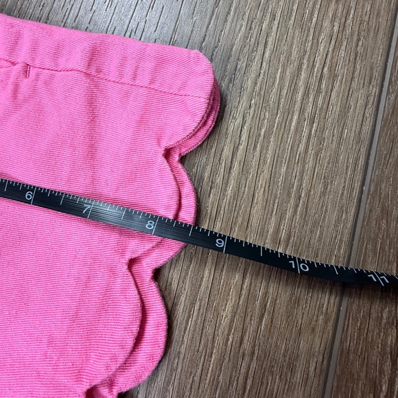 J. Crew Crewcuts Scallop Edge Chino Shorts Pink Sz 7 Button Closure Adjustable - Picture 3 of 10